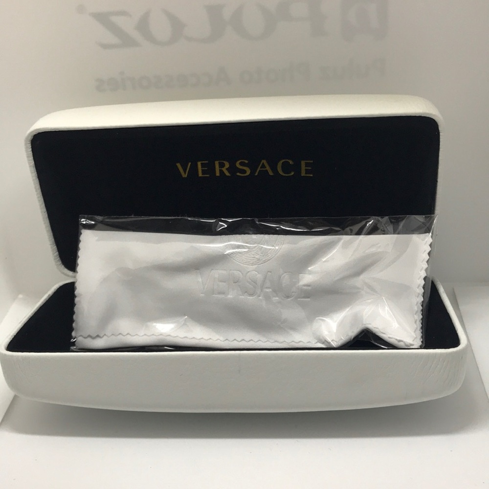 New Versace small Eyeglass case White